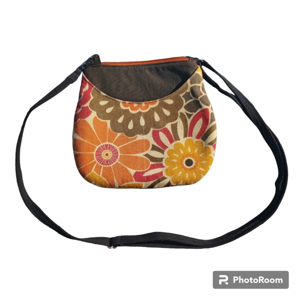 Flower Power Purse Retro Hippie Upcycled Vintage Inspired With Adjustable Strap
